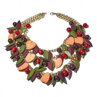 Rara Avis by Iris Apfel "Cherry" Layered 30" Wood Necklace   7853954