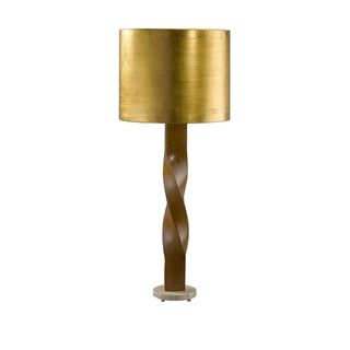 Large Rectangle 5B Wood Twisted Table Lamp