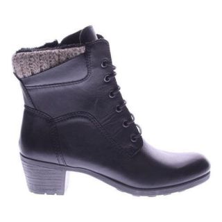 Womens Spring Step Machico Lace Up Boot Black Leather   17654839