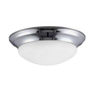 Sea Gull Lighting Nash 2 Light Chrome Fluorescent Flushmount with Satin Etched Glass 79435BLE 05