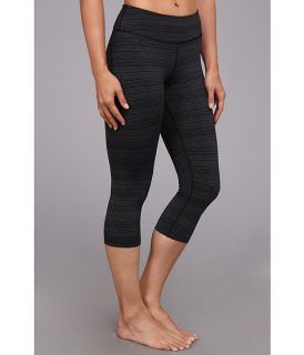 Beyond Yoga Stripe Capri Legging Black Heather Grey Stripe