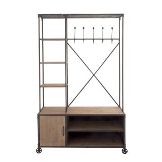 Metal and Wood Clothes Rack   16866688   Shopping