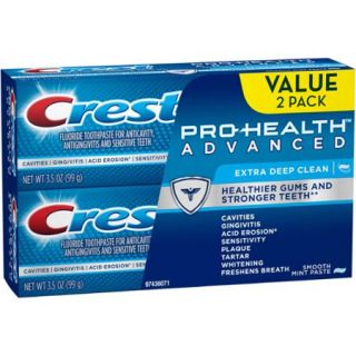 Crest Pro Health Advanced Extra Deep Clean Smooth Mint Paste Toothpaste, 3.5 oz, (Pack of 2)