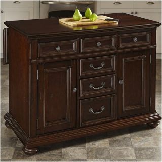 Home Styles Colonial Classic Kitchen Island with Wood Top in Dark Cherry   5528 94