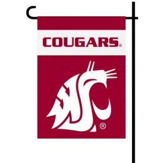 BSI Products NCAA 13 in. x 18 in. Washington State 2 Sided Garden Flag Set with 4 ft. Metal Flag Stand 83052