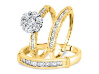 1 1/3 CT. T.W. Diamond Ladies Engagement Ring, Wedding Band, Men's Wedding Band