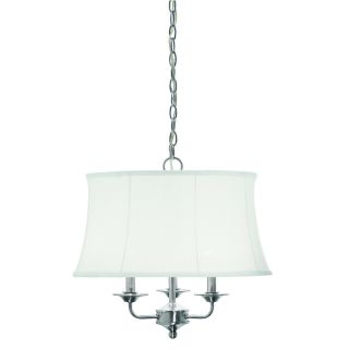 Kichler Lighting Rosemont 18.98 in W Brushed Nickel Pendant Light with Fabric Shade