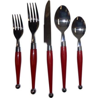 Mainstays 20 Piece Plastic Handle Flatware Set with Caddy