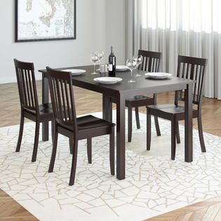 CorLiving Atwood 5pc Dining Set with Cappuccino Stained Chairs   Home