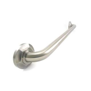 WingIts Platinum Designer Series 32 in. x 1.25 in. Grab Bar Hex in Satin Stainless Steel (35 in. Overall Length) WPGB5SN32HEX