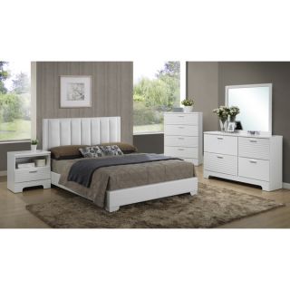 Baxton Studio Carlson White Wood Queen Size Bed   Shopping