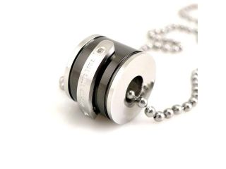 Dreams Come True Black Barrel Stainless Steel Pendant Necklace 16"