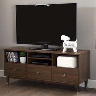 South Shore Olly TV Stand with Drawers for TVs up to 60, Brown