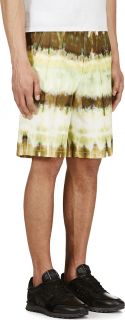msgm yellow green tie dyed stripe shorts 430 usd view details relaxed