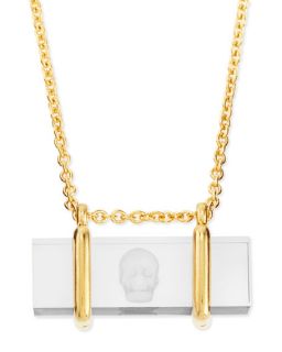 Alexander McQueen Skull Etched Acrylic Pendant Necklace