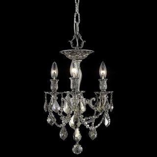 Somette Lugano 3 light Royal Cut Crystal and Pewter Flush Mount