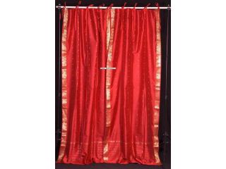 Fire Brick  Tie Top  Sheer Sari Curtain / Drape / Panel     60W x 96L   Piece