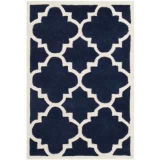 Safavieh Handmade Moroccan Chatham Dark Blue/ Ivory Wool Rug (3 x 5)