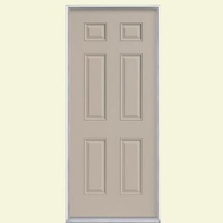 Masonite 30 in. x 80 in. 6 Panel Painted Steel Prehung Front Door with No Brickmold 31343