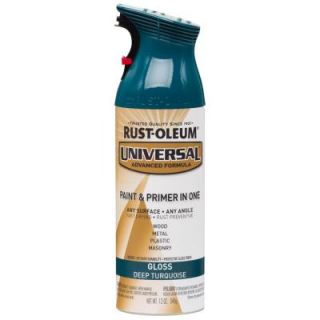 Rust Oleum Universal 12 oz. All Surface Gloss Deep Turquoise Paint and Primer in One (Case of 6) 284960