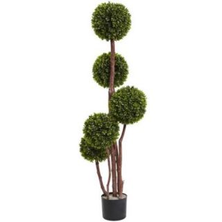 Nearly Natural UV Resistant Boxwood Five Ball Topiary