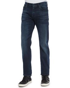7 For All Mankind Standard Fit Marine Denim Jeans, Dark Indigo