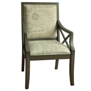Crestview Collection Driftwood French Script X Arm Chair