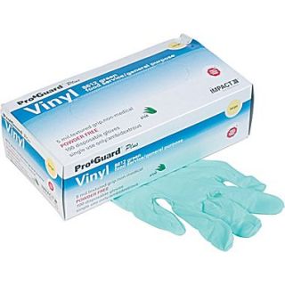 Pro Guard Disposable Vinyl Gloves with Aloe, Powder Free, Large, 100/Box