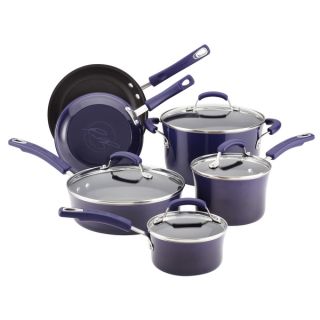 Rachael Ray Hard Enamel Nonstick 10 piece Purple Gradient Cookware Set