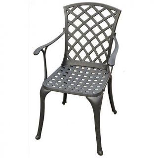 Crosley Sedona Set of 2 Cast Aluminum Arm Chairs   Charcoal Black   7743650