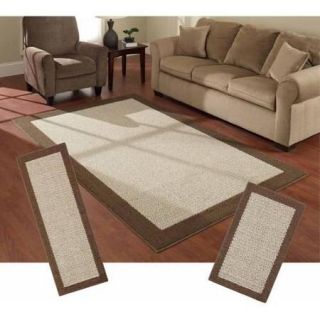 Mainstays Faux Sisal 3 Piece Area Rug Set