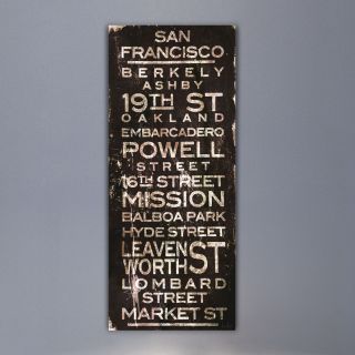 Embarcadero Textual Art on Wrapped Canvas by Jen Lee Art