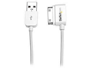 StarTech USB2ADC50CML White Short USB Left Angle Cable for iPhone / iPod / iPad with Stepped Connector