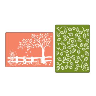 Sizzix Textured Impressions Fall Set Embossing Folders (2 Pack