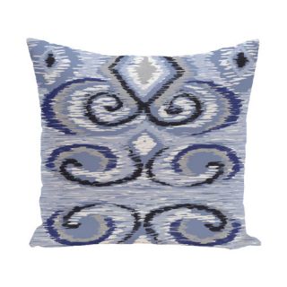 Ikats Meow Geometric Print Outdoor Pillow by e by design
