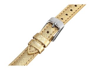Michele 12mm Metallic Gold Leather Gold
