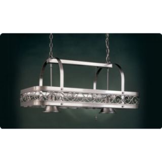 Odysee Rectangular Hanging Pot Rack with 2 Lights