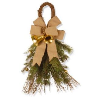 National Tree Company 24 in. Unlit Burlap and Bell Artificial Swag DC3 172 24D