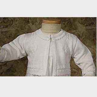 Baby Girls White Knit Scalloped Christening Sweater 24M