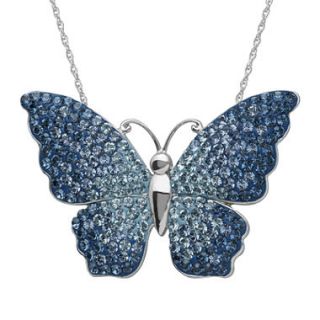 Sterling Silver Crystal Buttefly Pendant