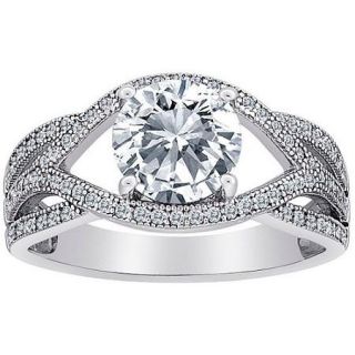 Majestic MicroPave CZ Ribbon Scroll Ring in Sterling Silver