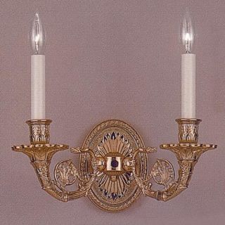 Weinstock Illuminations 12 in W 2 Light Brass/French Gold Candle Wall Sconce