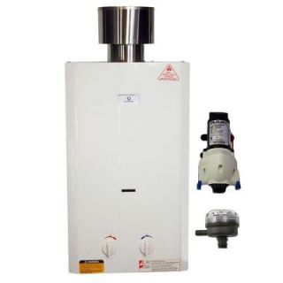 Eccotemp 2.2 GPM Liquid Propane Gas Tankless Water Heater with Flojet Pump and Strainer L10 Pump/Strainer