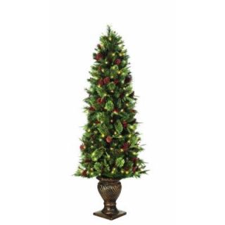 Home Accents Holiday 6.5 ft. Potted Artificial Christmas Tree with 200 Clear Lights TY78 797 200L