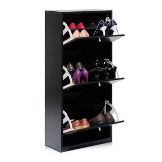 Furinno B&W 3 Door Shoe Storage Cabinet