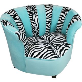 Newco Kids Tween Sweetheart Chair, Zebra/Aqua