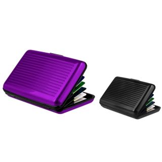 Zodaca Purple/ Black Aluminum Business Card Case (Pack of 2