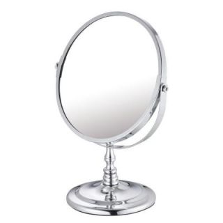 Hopeful 5.875 in. x 9.625 in. Round Chrome Plated Countertop Bi View Vanity Mirror in Silver BA120058 1CP