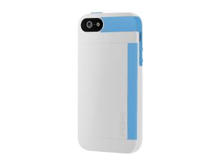 Open Box Incipio Stowaway Optical White / Cyan Blue Solid Credit Card Hard Shell Case w/ Silicone Core for iPhone 5 / 5S IPH 853