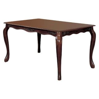 Floral Accented 60 Dining Table Wood/Dark Walnut   Furniture of